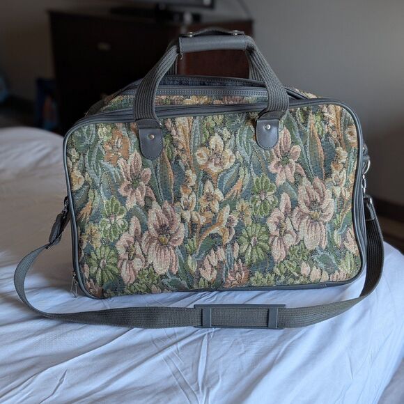 Vintage Protocol Large Duffle Bag Travel Suitcase Luggage with optional Strap - Picture 4 of 8